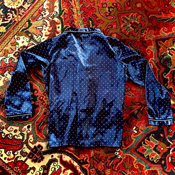 🌙 PINK Silk Pajama Top - Polka Dot - Picture 4 of 9